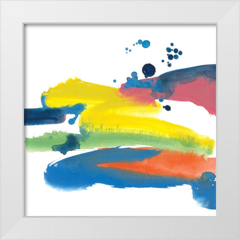 Jewel Abstraction IV White Modern Wood Framed Art Print by Paschke, Chris