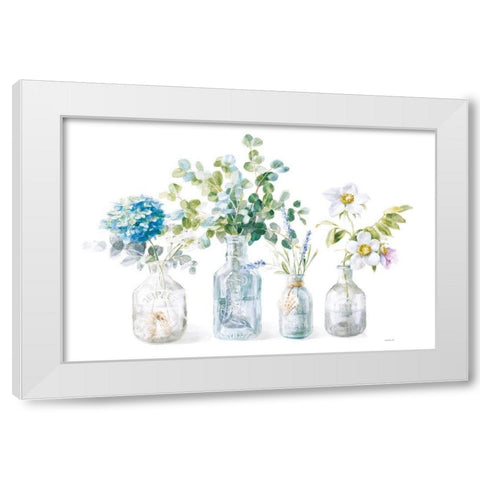 Beach Flowers I no coral White Modern Wood Framed Art Print by Nai, Danhui