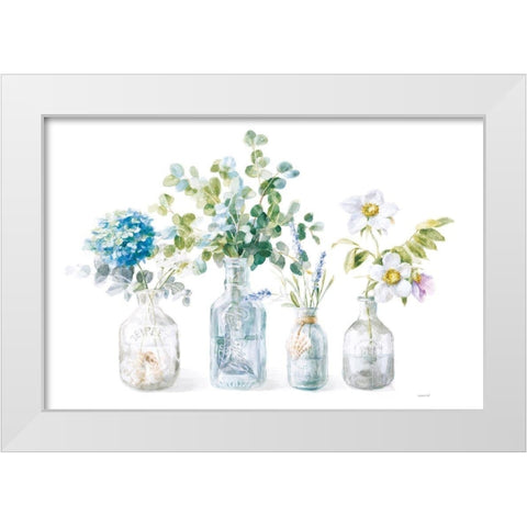 Beach Flowers I no coral White Modern Wood Framed Art Print by Nai, Danhui