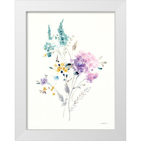 Lilac Season I White Modern Wood Framed Art Print by Nai, Danhui