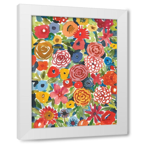 Petal Play I White Modern Wood Framed Art Print by Warrick, Cheryl