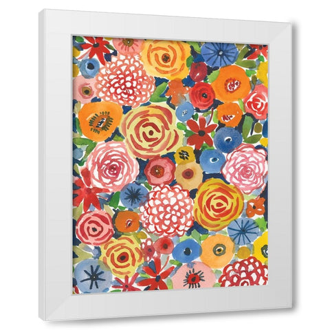 Petal Play II White Modern Wood Framed Art Print by Warrick, Cheryl