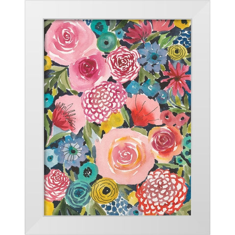 Petal Play IV White Modern Wood Framed Art Print by Warrick, Cheryl