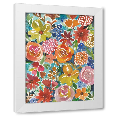 Petal Play V White Modern Wood Framed Art Print by Warrick, Cheryl