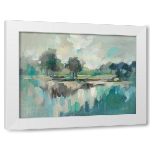 Dreamland with Navy White Modern Wood Framed Art Print by Vassileva, Silvia