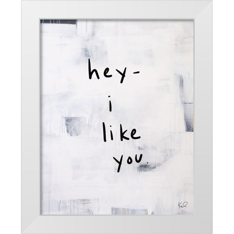 Hey I White Modern Wood Framed Art Print by Youngstrom, Kent