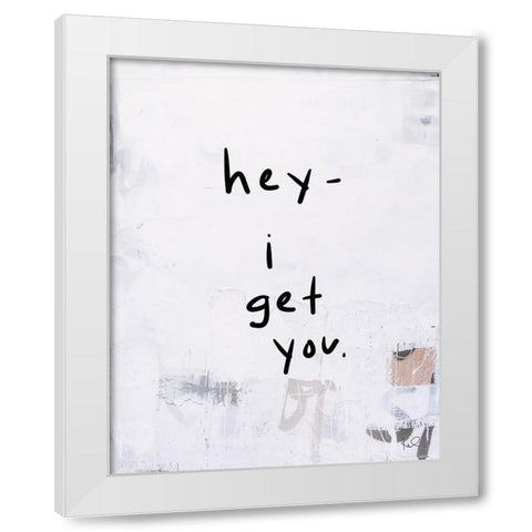 Hey IV White Modern Wood Framed Art Print by Youngstrom, Kent