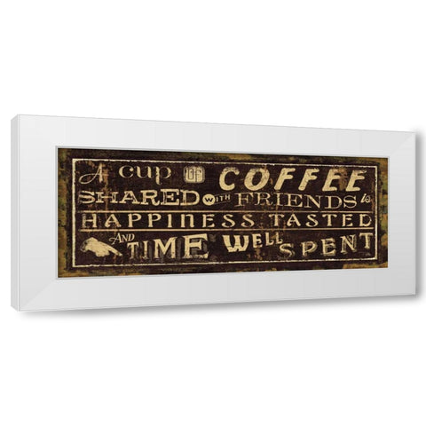 Coffee Quote III White Modern Wood Framed Art Print by Pela Studio
