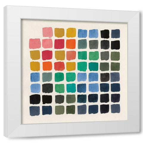 Retro Color Chart White Modern Wood Framed Art Print by Wild Apple Portfolio