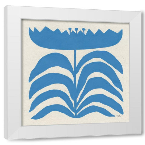 Delighted III Blue White Modern Wood Framed Art Print by Hershey, Moira
