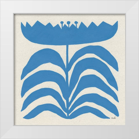 Delighted III Blue White Modern Wood Framed Art Print by Hershey, Moira