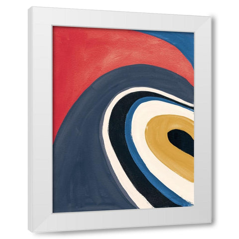 In the Groove I Retro White Modern Wood Framed Art Print by Nai, Danhui