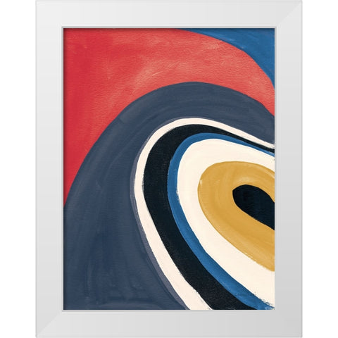 In the Groove I Retro White Modern Wood Framed Art Print by Nai, Danhui