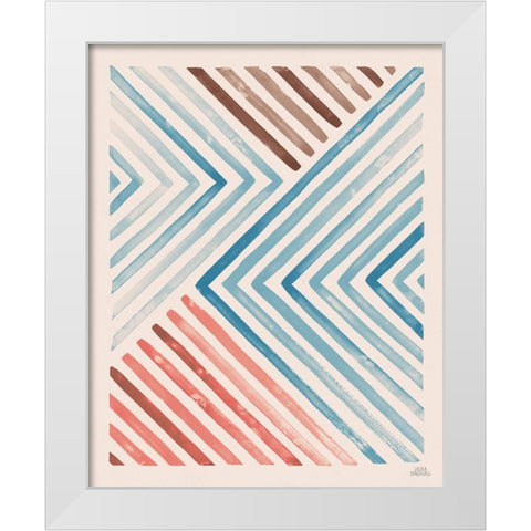 Red and Blue Sunset I White Modern Wood Framed Art Print by Marshall, Laura
