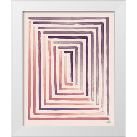 Red and Blue Sunset II White Modern Wood Framed Art Print by Marshall, Laura