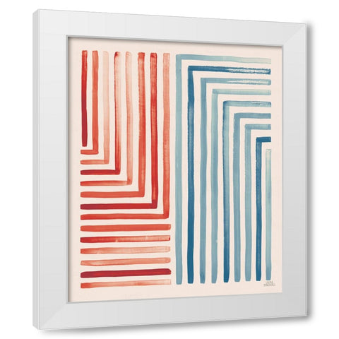 Red and Blue Sunset III White Modern Wood Framed Art Print by Marshall, Laura