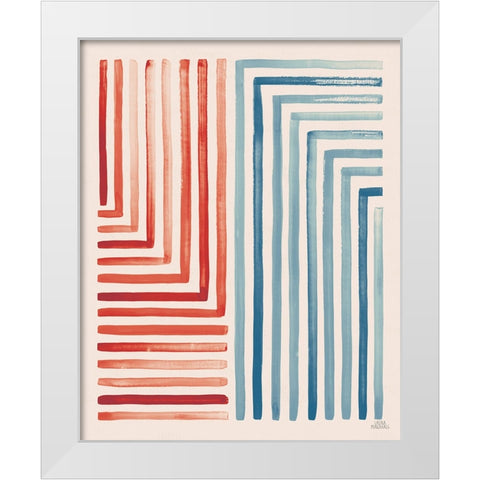 Red and Blue Sunset III White Modern Wood Framed Art Print by Marshall, Laura
