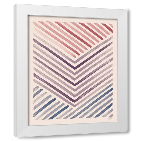 Red and Blue Sunset IV White Modern Wood Framed Art Print by Marshall, Laura