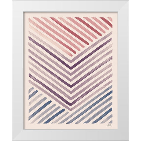 Red and Blue Sunset IV White Modern Wood Framed Art Print by Marshall, Laura