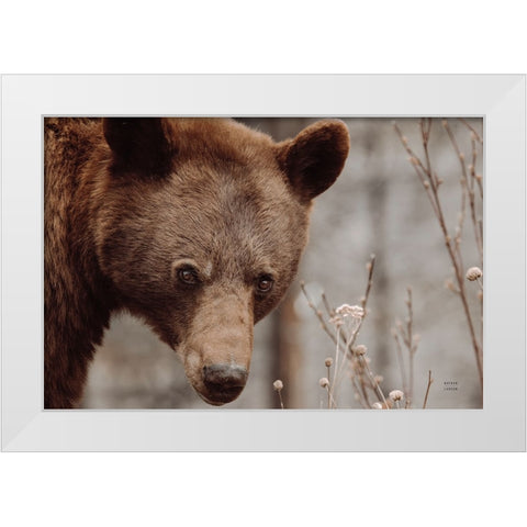 Bear Profile II White Modern Wood Framed Art Print by Larson, Nathan