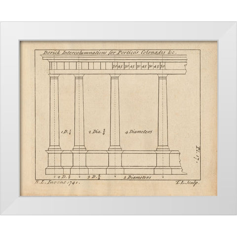 Architectural Drawings V White Modern Wood Framed Art Print by Wild Apple Portfolio