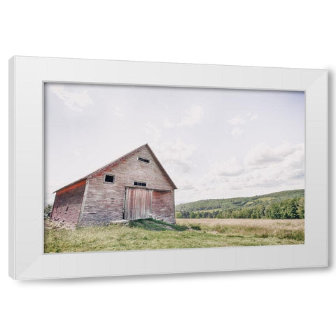Barn With a View White Modern Wood Framed Art Print by Larson, Nathan