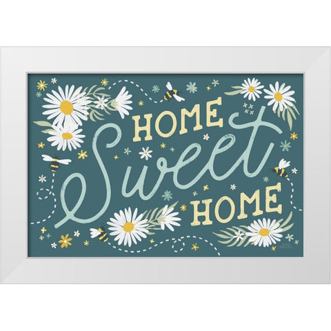 Daisy Garden I White Modern Wood Framed Art Print by Marshall, Laura