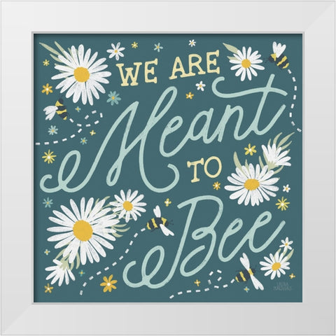 Daisy Garden III White Modern Wood Framed Art Print by Marshall, Laura