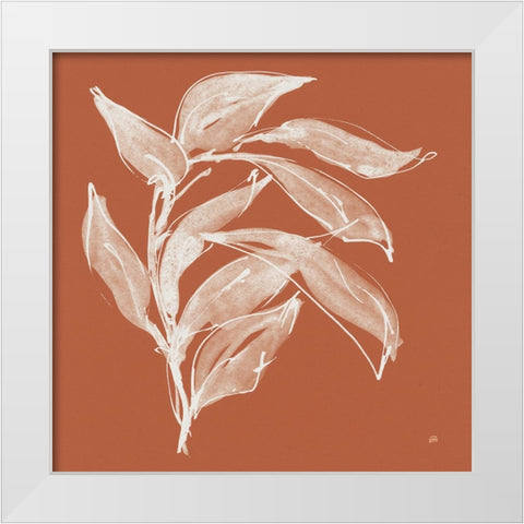 Branch I Terracotta White Modern Wood Framed Art Print by Paschke, Chris