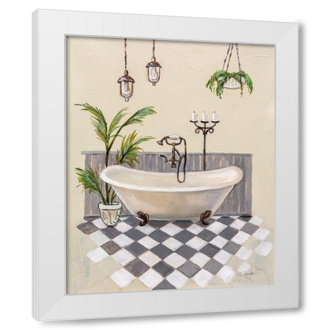 Gray Cottage Bathroom I White Modern Wood Framed Art Print by Vassileva, Silvia