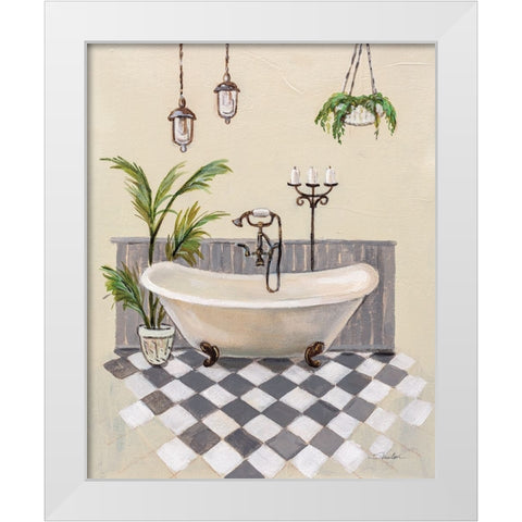 Gray Cottage Bathroom I White Modern Wood Framed Art Print by Vassileva, Silvia