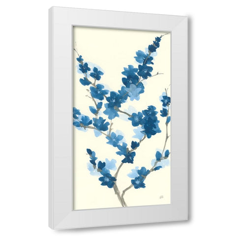 Blue Branch II v2 Crop White Modern Wood Framed Art Print by Paschke, Chris