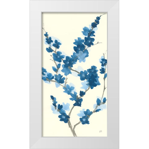 Blue Branch II v2 Crop White Modern Wood Framed Art Print by Paschke, Chris