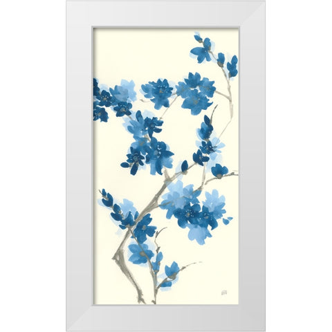 Blue Branch III v2 Crop White Modern Wood Framed Art Print by Paschke, Chris