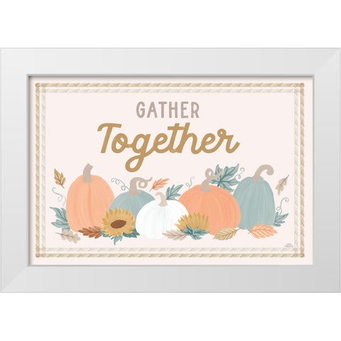 Festive Friendsgiving I White Modern Wood Framed Art Print by Marshall, Laura