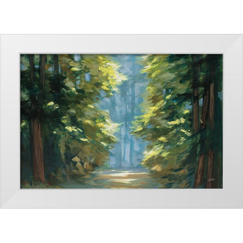 Sunlit Forest Blue Crop White Modern Wood Framed Art Print by Purinton, Julia