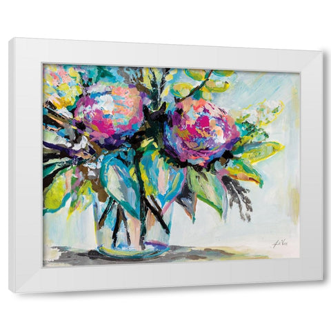 Big Blooms White Modern Wood Framed Art Print by Vertentes, Jeanette