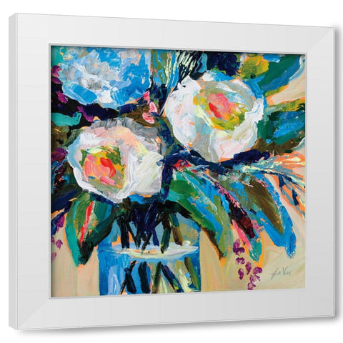 Wall Flowers White Modern Wood Framed Art Print by Vertentes, Jeanette