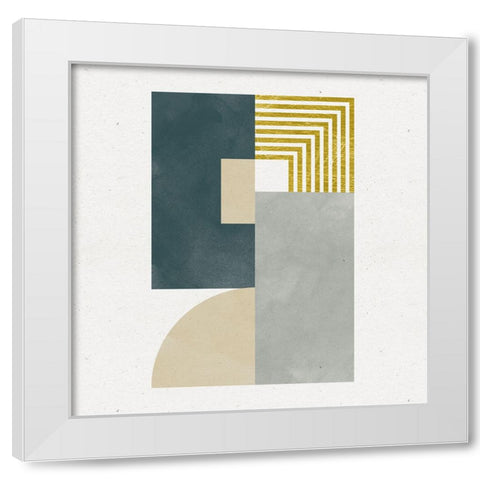 Deco Glam II Sq White Modern Wood Framed Art Print by Hershey, Moira