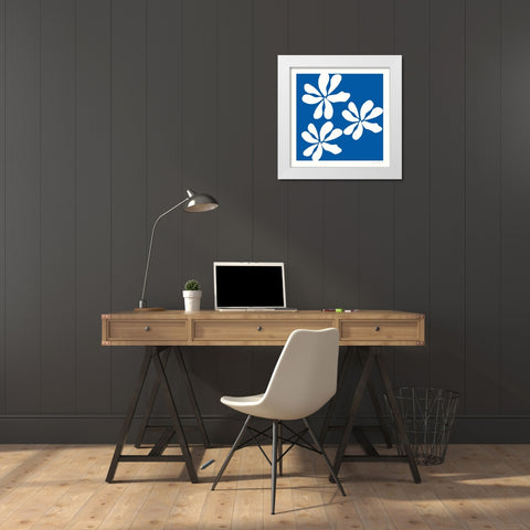 Fleurs de Matisse I Sq White Modern Wood Framed Art Print by Charro, Mercedes Lopez
