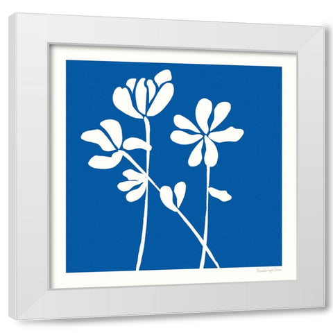 Fleurs de Matisse II Sq White Modern Wood Framed Art Print by Charro, Mercedes Lopez