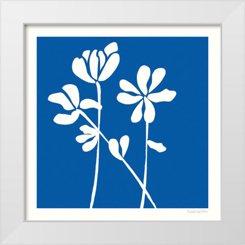 Fleurs de Matisse II Sq White Modern Wood Framed Art Print by Charro, Mercedes Lopez