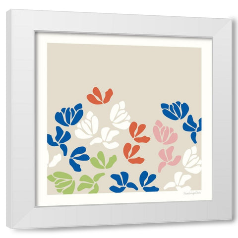 Fleurs de Matisse III Sq White Modern Wood Framed Art Print by Charro, Mercedes Lopez