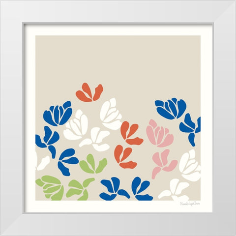 Fleurs de Matisse III Sq White Modern Wood Framed Art Print by Charro, Mercedes Lopez