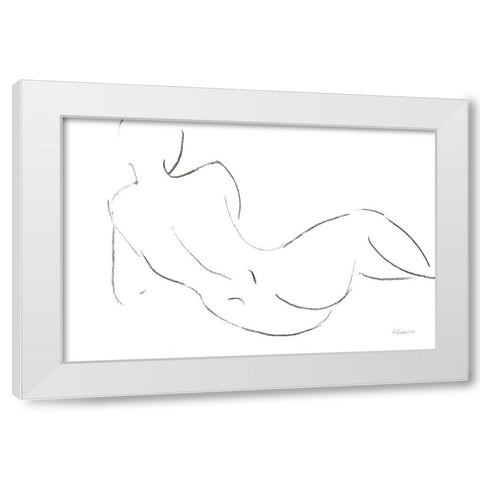 Nude Sketch III v2 White Modern Wood Framed Art Print by Hristova, Albena