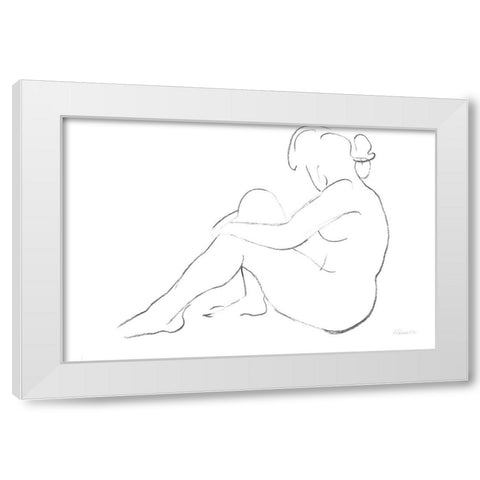 Nude Sketch IV v2 White Modern Wood Framed Art Print by Hristova, Albena