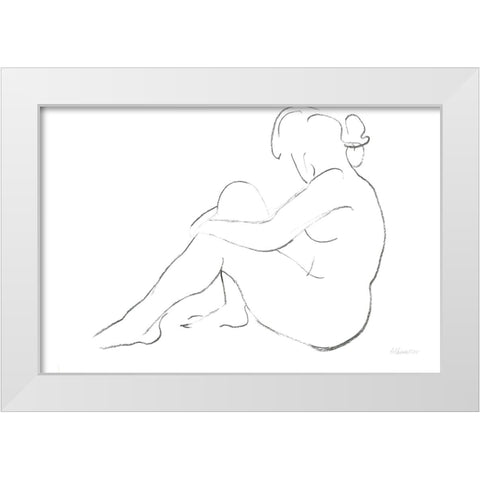 Nude Sketch IV v2 White Modern Wood Framed Art Print by Hristova, Albena