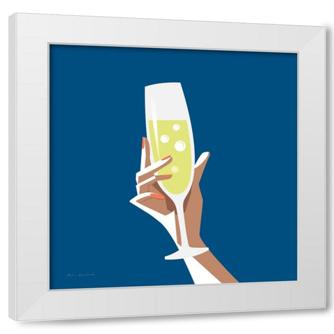 Cocktail Time II Sq White Modern Wood Framed Art Print by Escalante, Omar