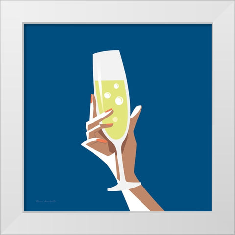 Cocktail Time II Sq White Modern Wood Framed Art Print by Escalante, Omar