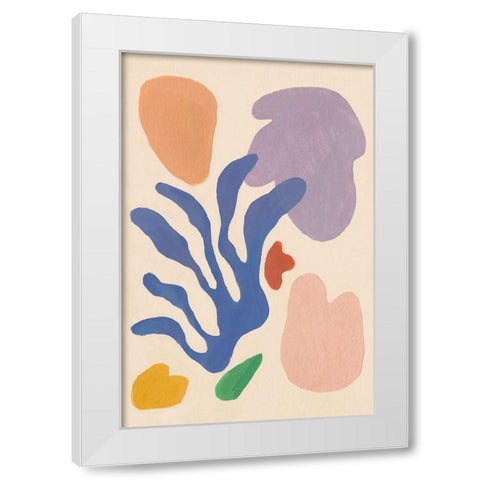 Honoring Matisse Warm v2 White Modern Wood Framed Art Print by Nai, Danhui